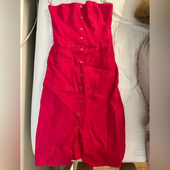 Reformation hot pink/fuchsia midi tube dress - Picture 3 of 4